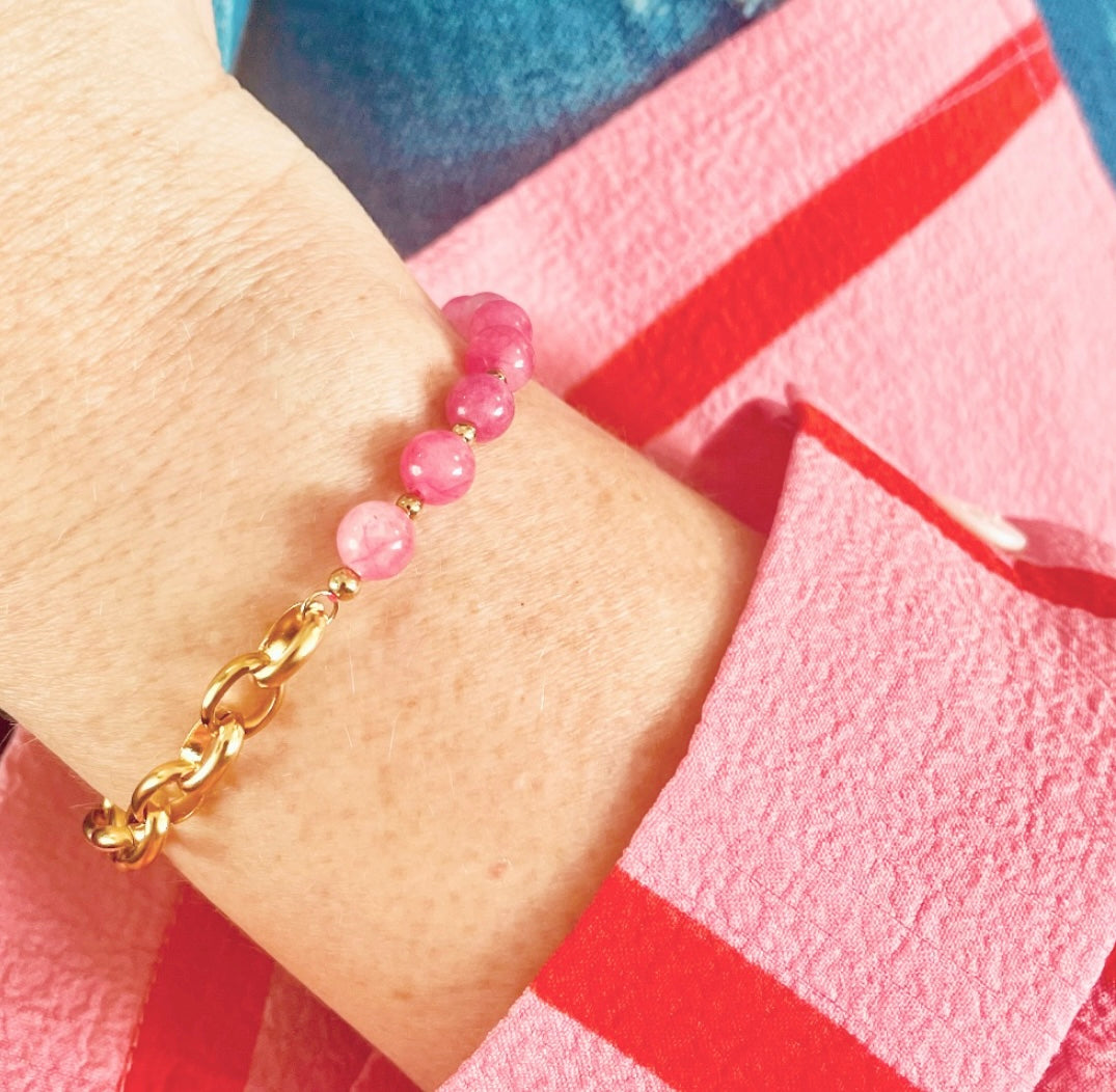 Grobgliedriges Armband Fuchsia