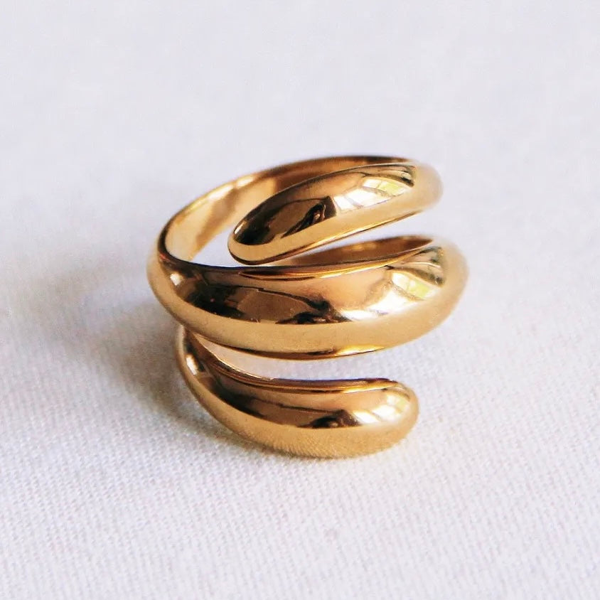 Spiral Ring ist aus Premium Edelstahl gefertigt verfärbt sich nicht. In hochglänzender Optik