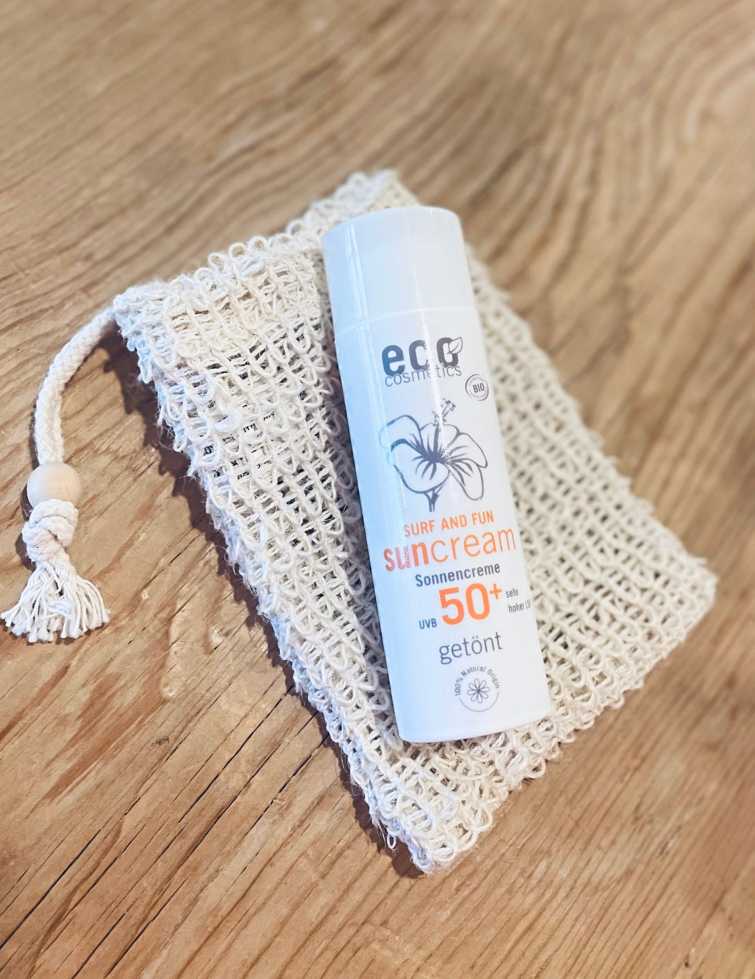 Wasserfeste getönte Sonnencreme mit LSF50+ rein natürliche Inhaltsstoffe aus biologischen Anbau