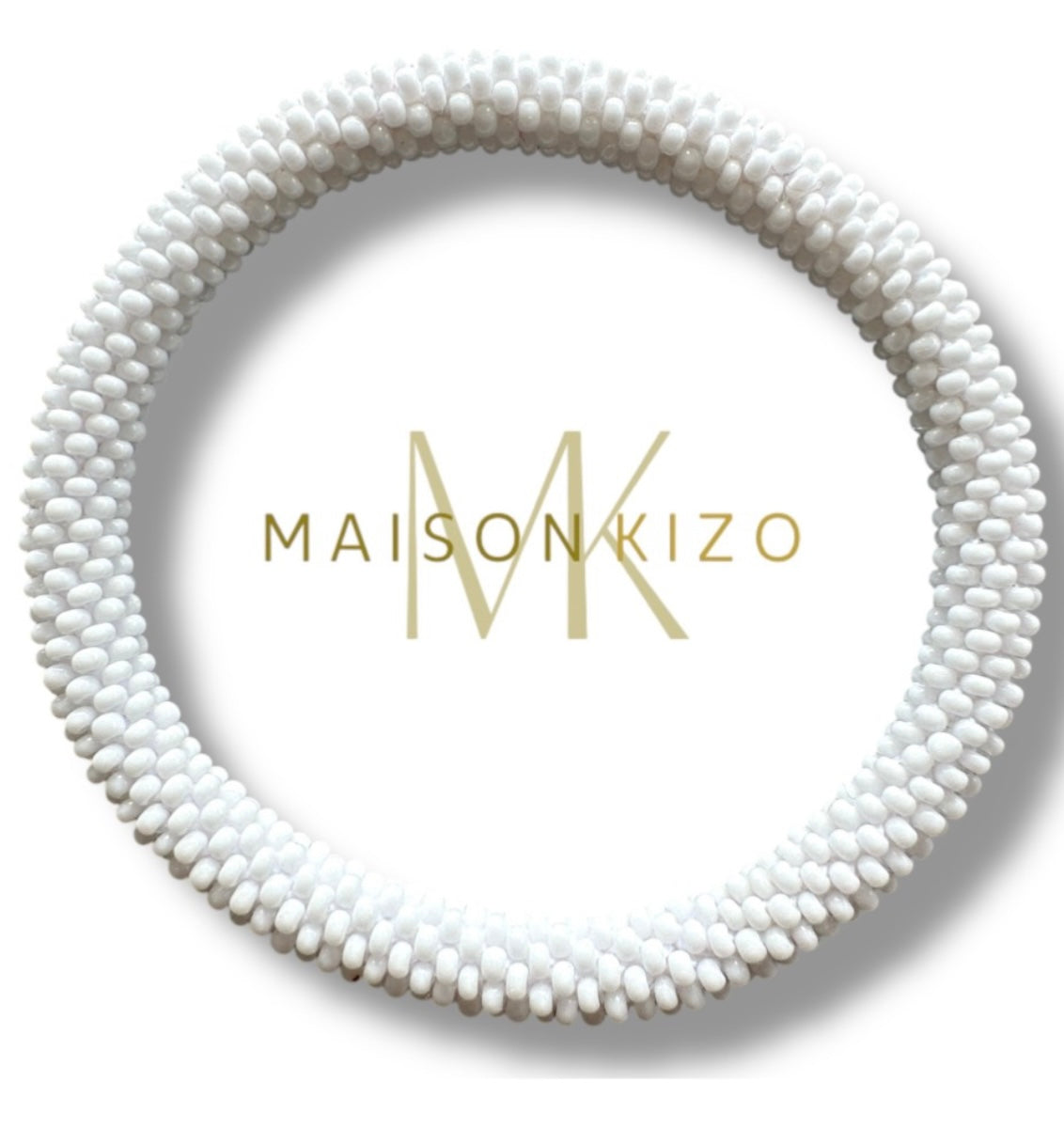 Handgefertigtes Glasperlen Armband aus Miyukiperlen in der klassischen Farbe matt weiß