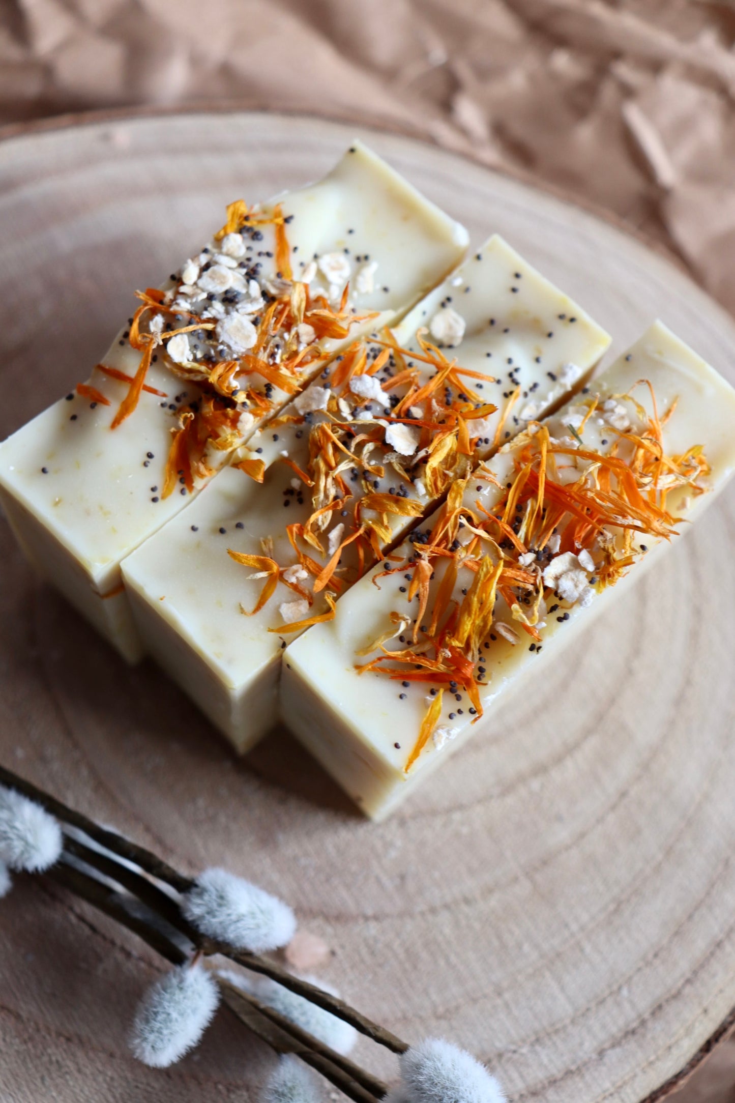 Naturseife Calendula mit rein natürlichen Inhaltsstoffen. Duftfrei!!