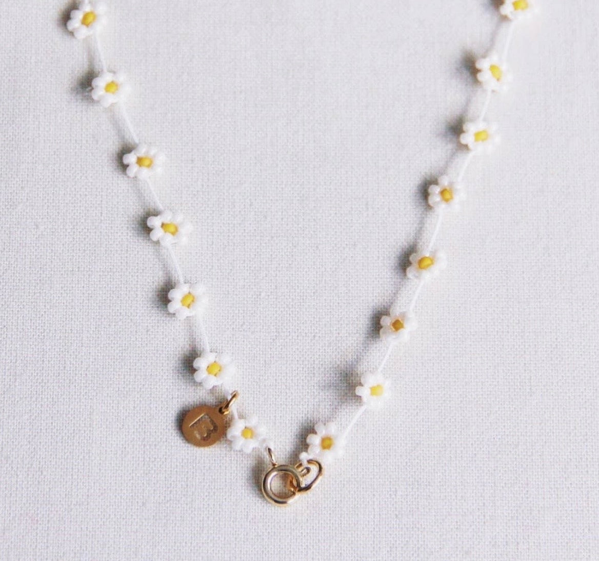 Miyuki Blüten Kette Weiß Gelb