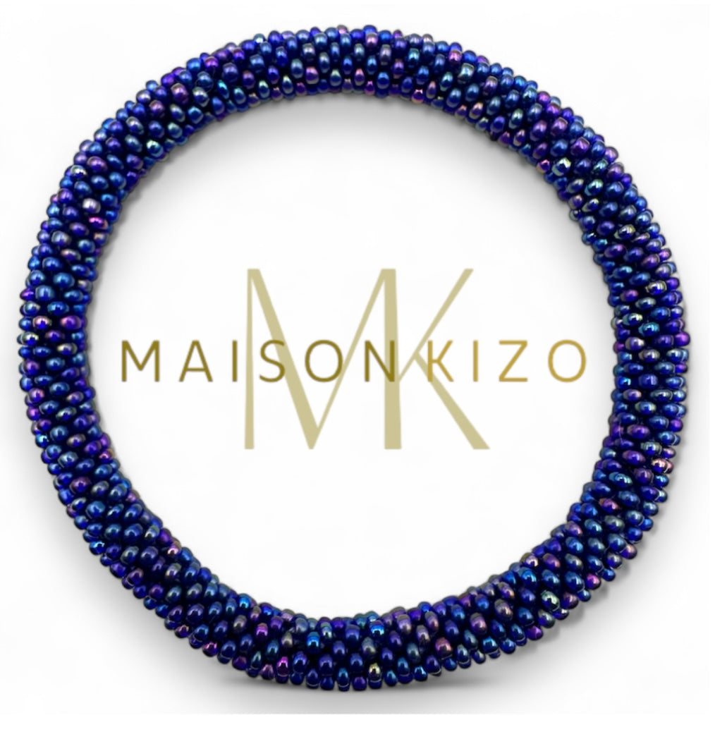 Handgefertigtes Glasperlen Armband in wunderschön meliertem blau mit miyuki Perlen gefertigt