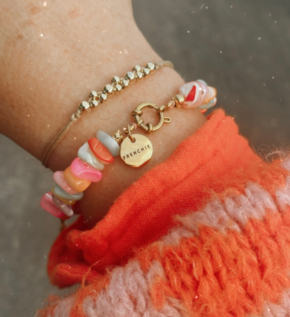 Sommer Armband mit Edelstahl Sailor Verschluss und Natursteinen!