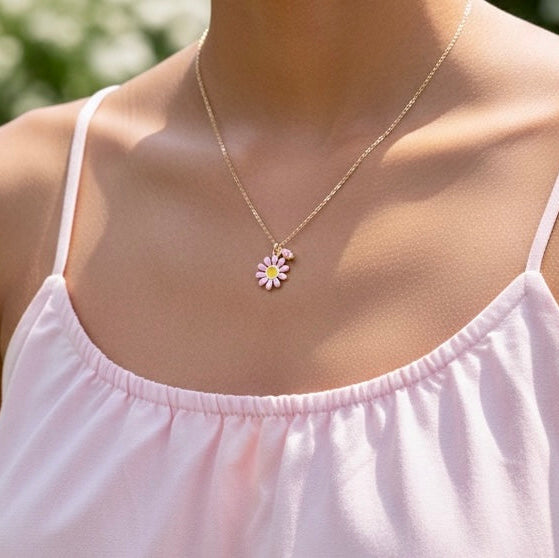 Pinke Gänseblümchen Kette