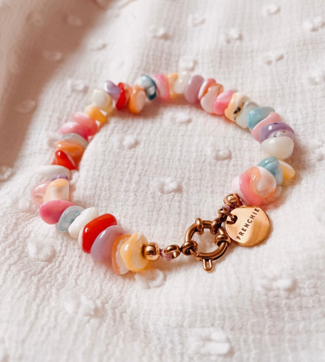 Sommer Armband mit Edelstahl Sailor Verschluss und Natursteinen!