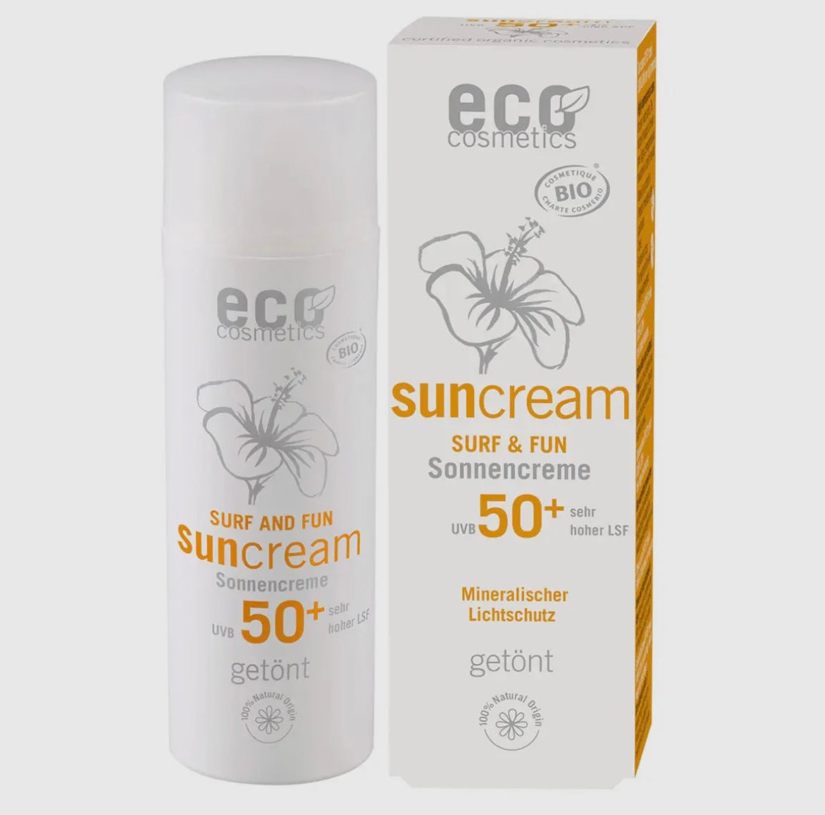 Wasserfeste getönte Sonnencreme mit LSF50+ rein natürliche Inhaltsstoffe aus biologischen Anbau