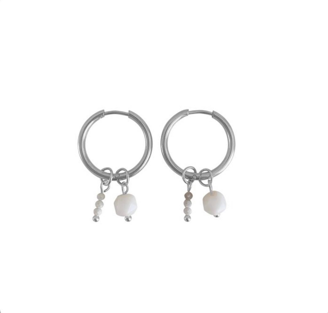 Filigraner Steinschmuck Ohrringe Howlite & Onyx