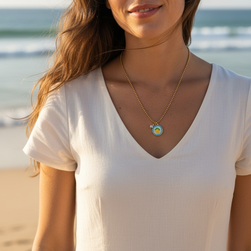 Zitronen Medallion Kette