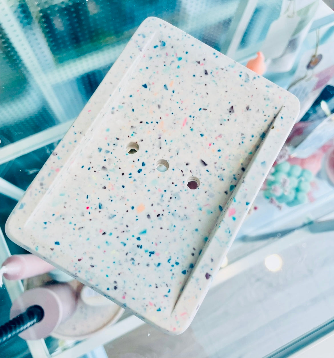 Pastell Seifenschale terrazzo