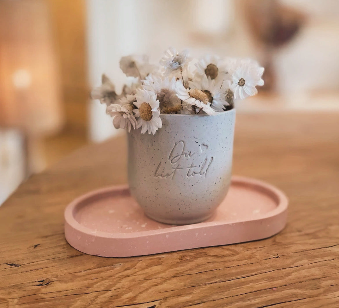 Keramik Becher handgemacht für Kaffee oder Tee. Mit der Aufschrift „Du bist toll!“
