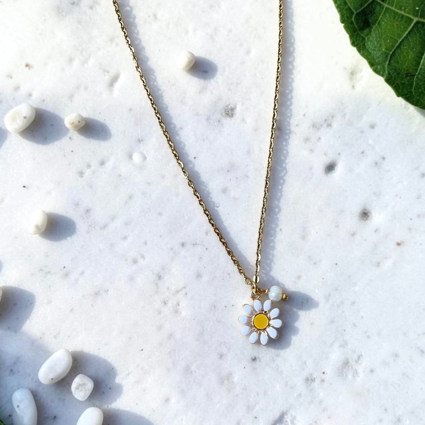 Gänseblümchen Kette weiß