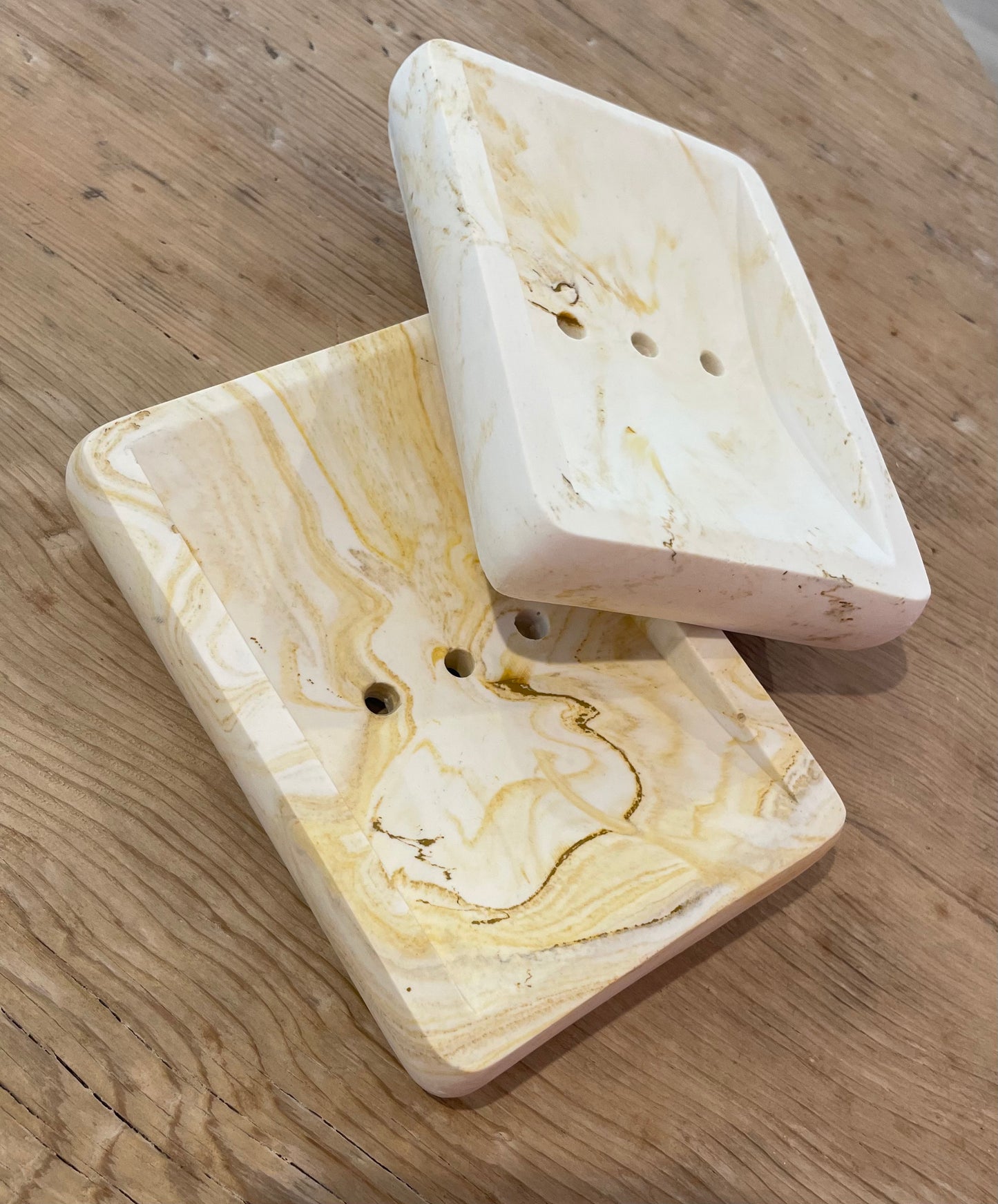 Seifenschale Gold/Weiß