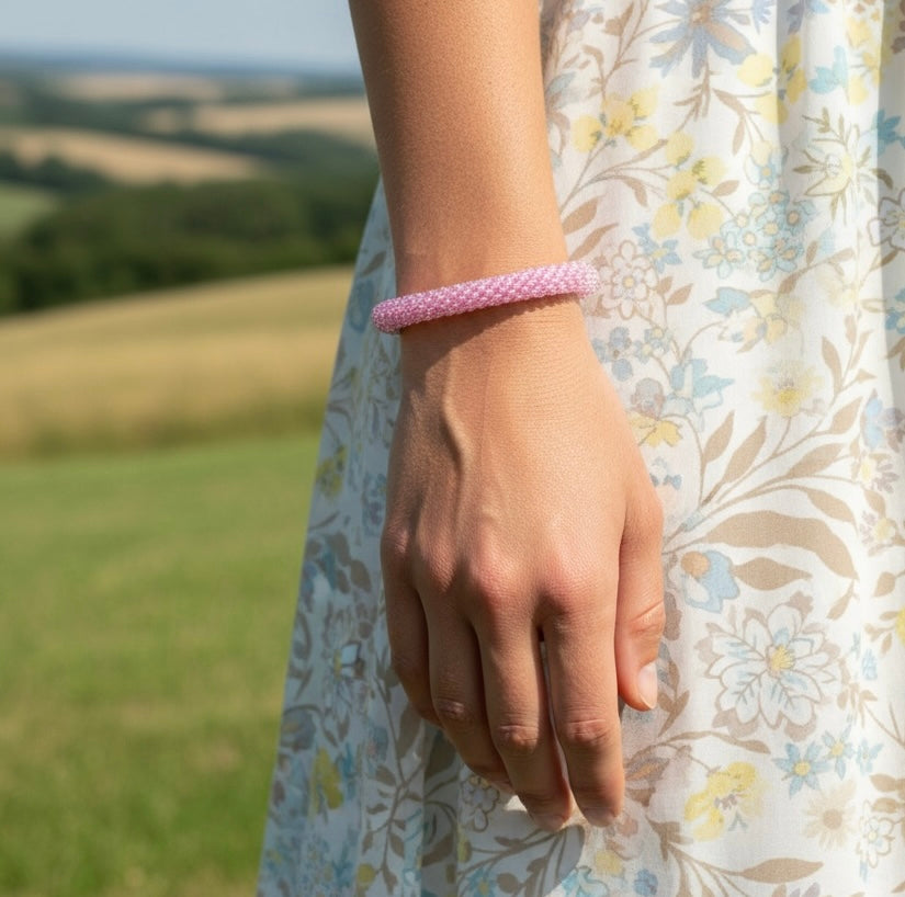 Glasperlen Armband Rosa Kristallglanz