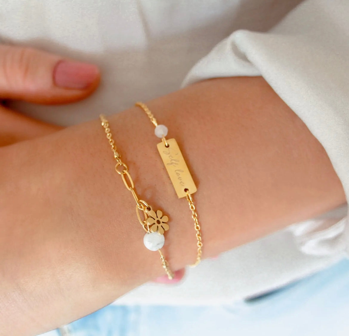 Filigraner Steinschmuck Armband Self-Love Rosenquarz