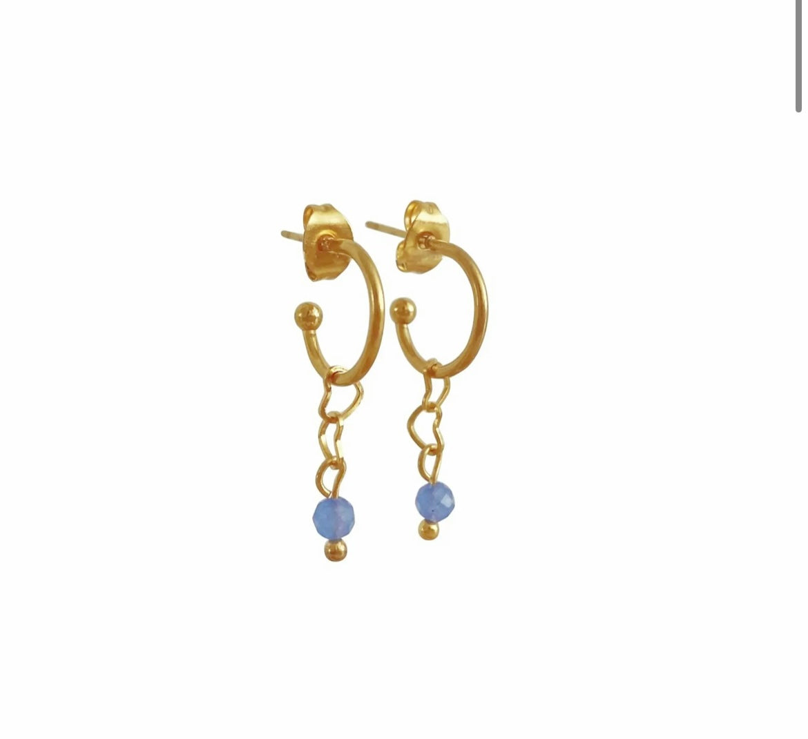Filigraner Steinschmuck Ohrringe Hearts & Blue Aventurin