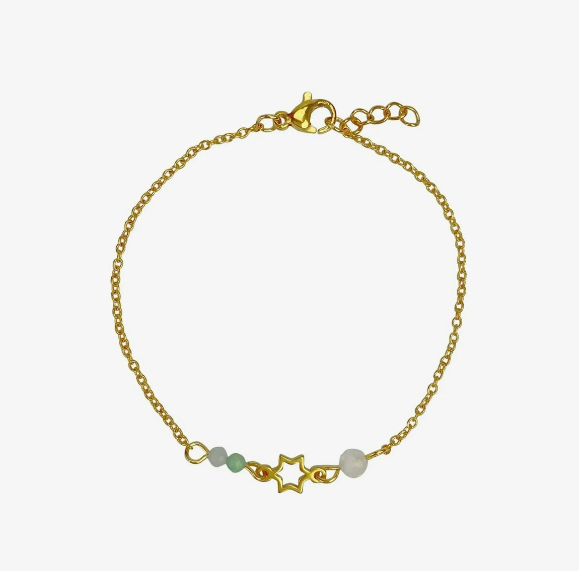Filigraner Steinschmuck Armband Stern- Gold