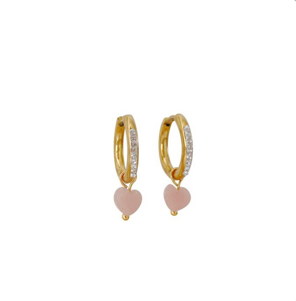 Filigraner Steinschmuck Ohrringe Rosa Gold