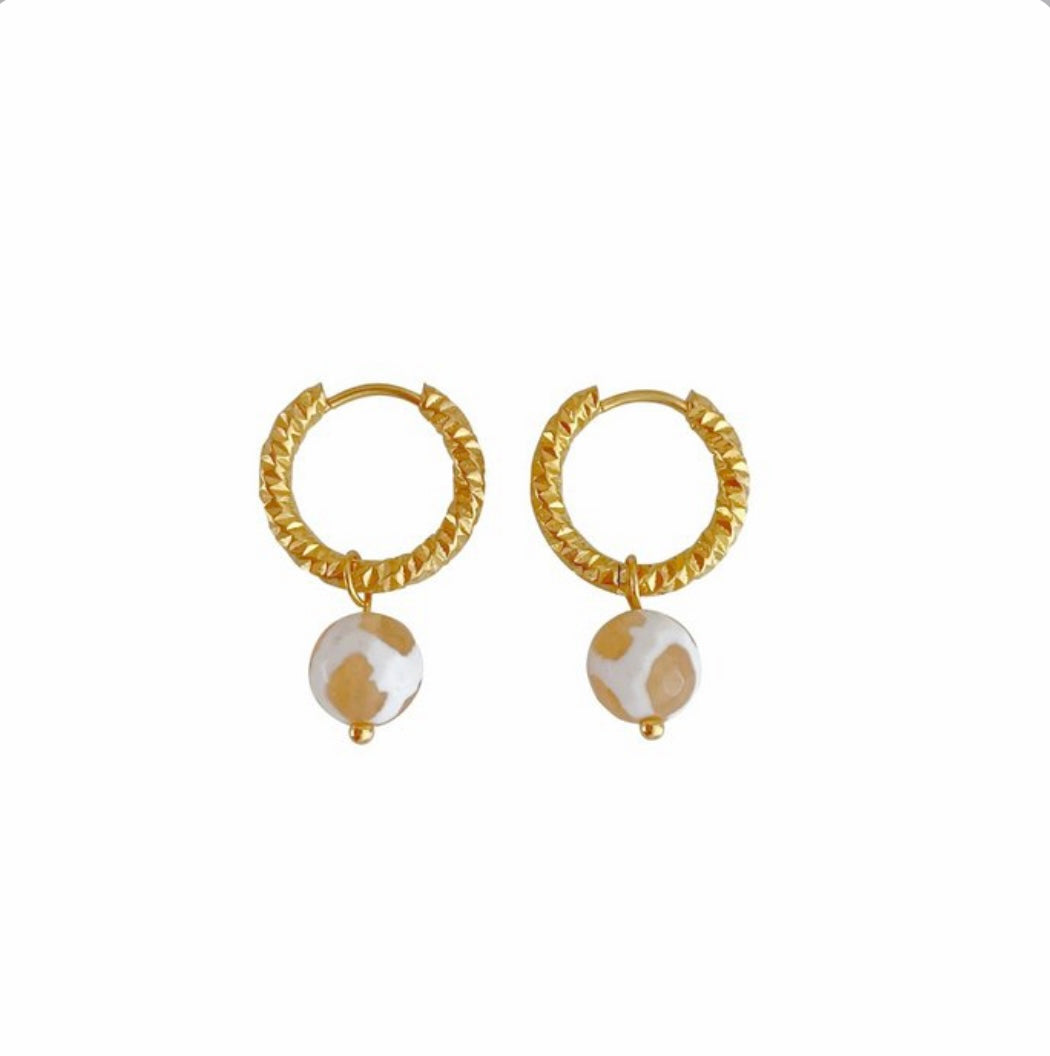 Filigraner Steinschmuck Ohrringe Dzi-Achat