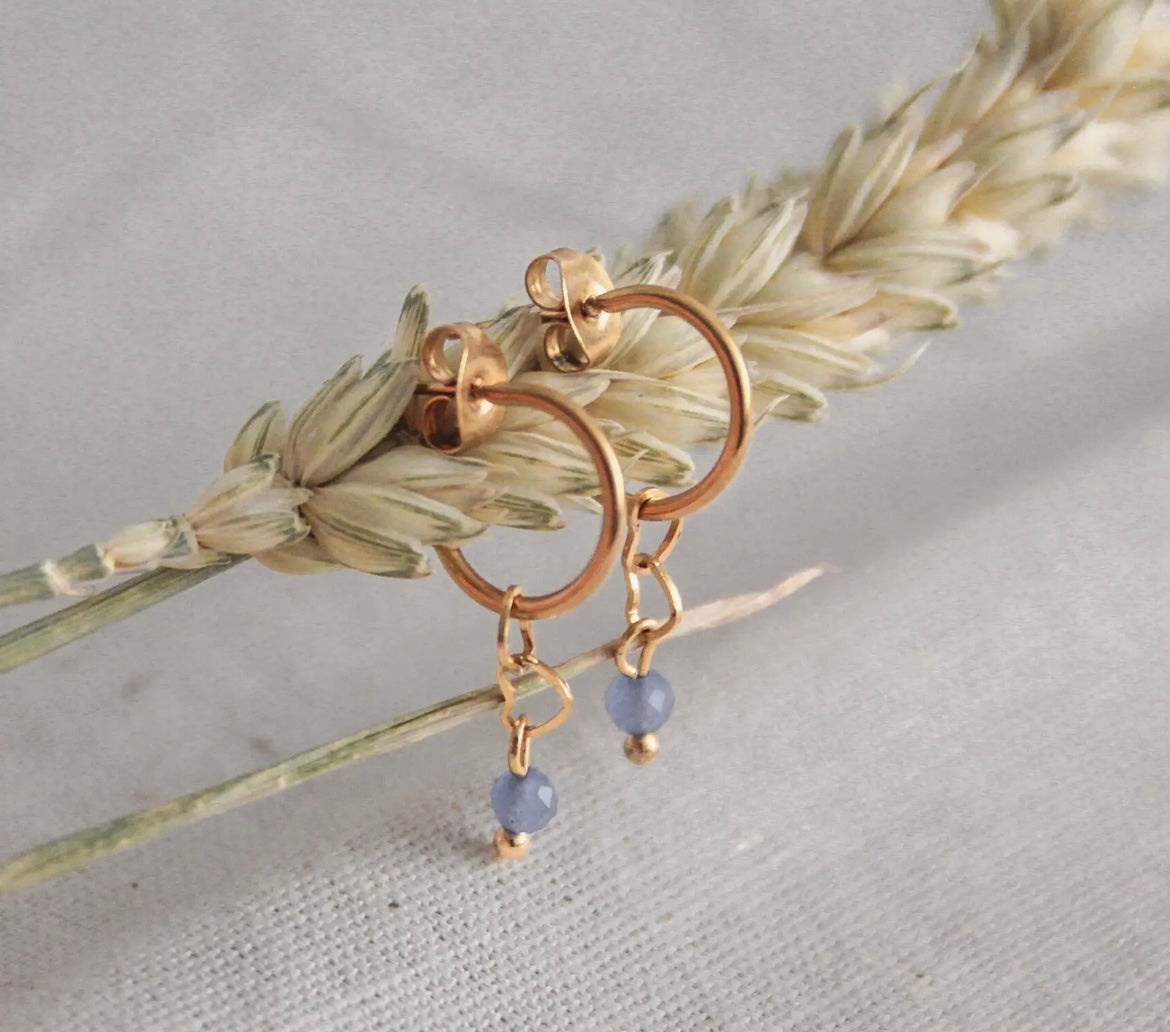 Filigraner Steinschmuck Ohrringe Hearts & Blue Aventurin