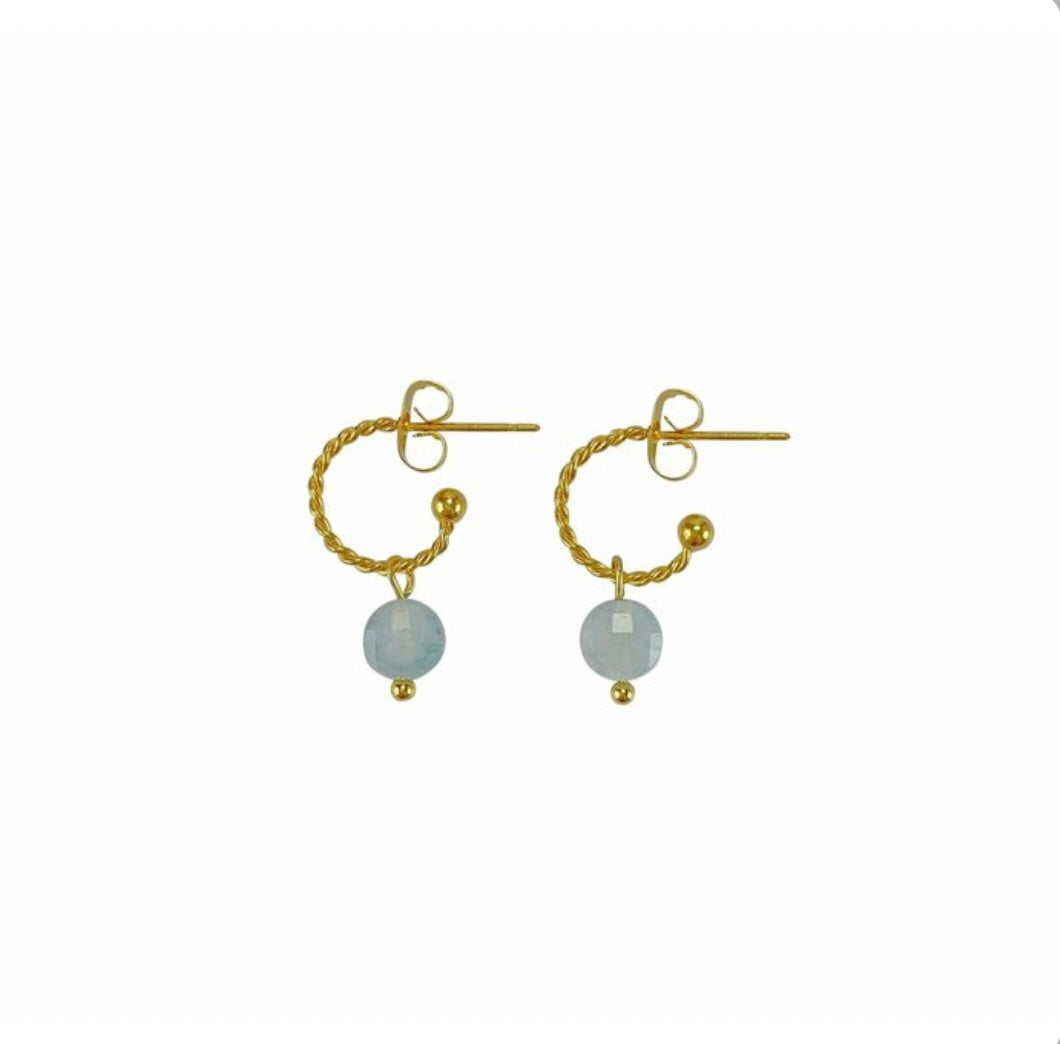 Filigraner Steinschmuck Ohrringe Aquamarin-Gold