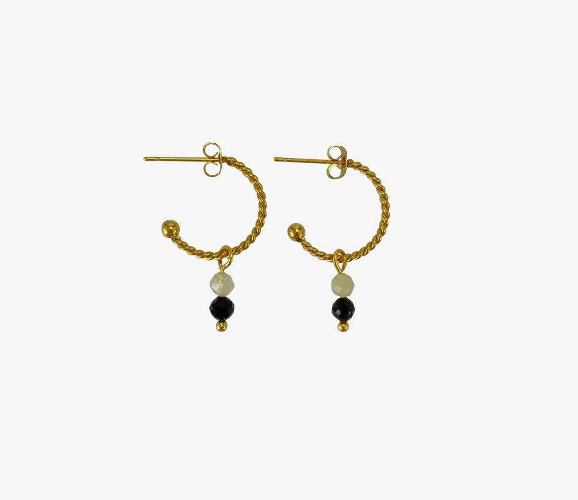 Filigraner Steinschmuck Ohrringe Turmalin & Rutilquarz