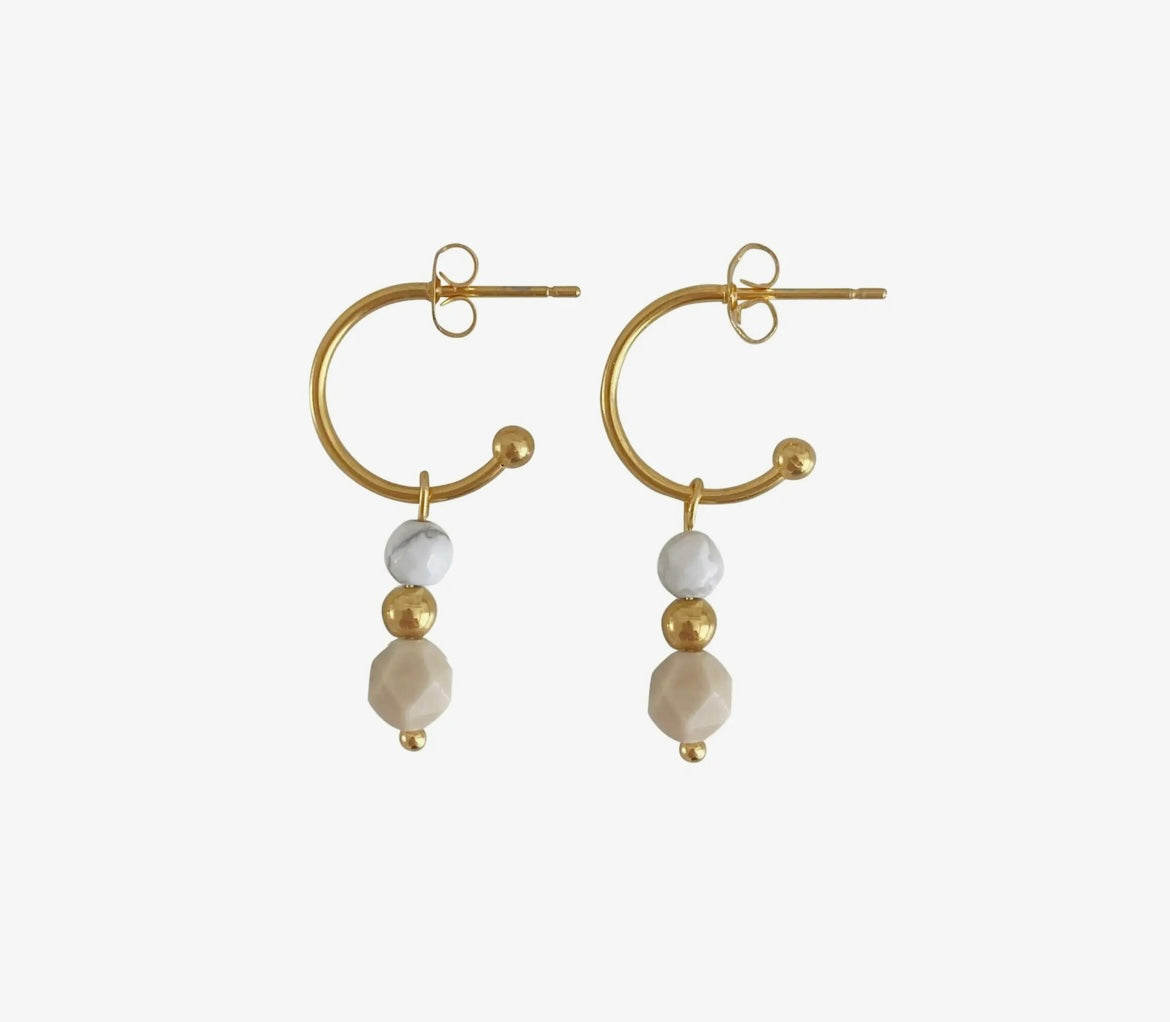 Filigraner Steinschmuck Ohrringe Howlite & Jade