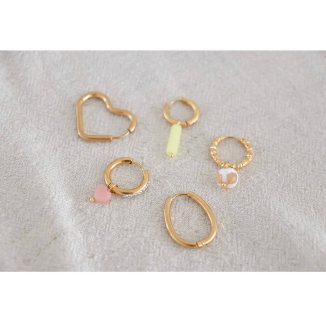 Filigraner Steinschmuck Ohrringe Rosa Gold