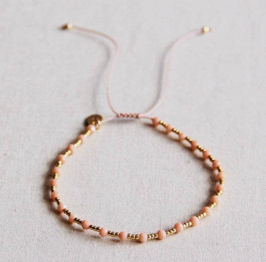 Edelsteinarmband apricot/ gold
