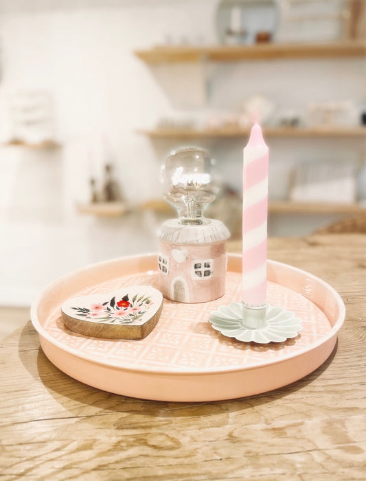 Dekoteller Emaille Pastell Rosa