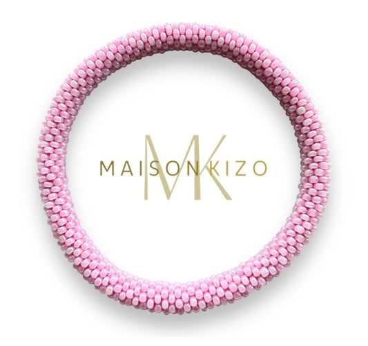 Fair Trade hergestelltes Glasperlen Armband mit Miyuki Perlen. Handgearbeitet in rosa Farben!