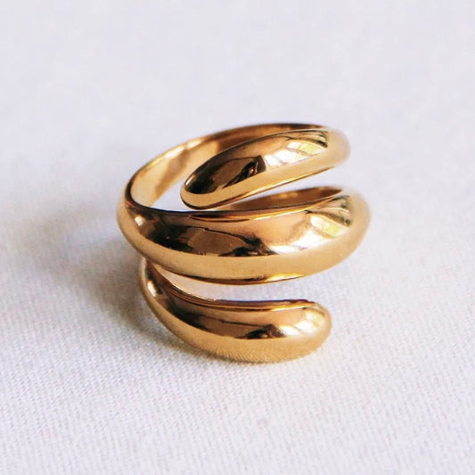 Spiral Ring ist aus Premium Edelstahl gefertigt verfärbt sich nicht. In hochglänzender Optik