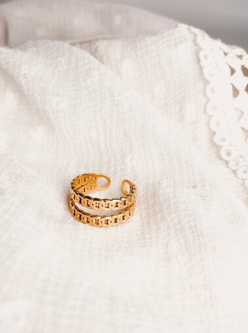 Goldring Doppelte Gliederkette