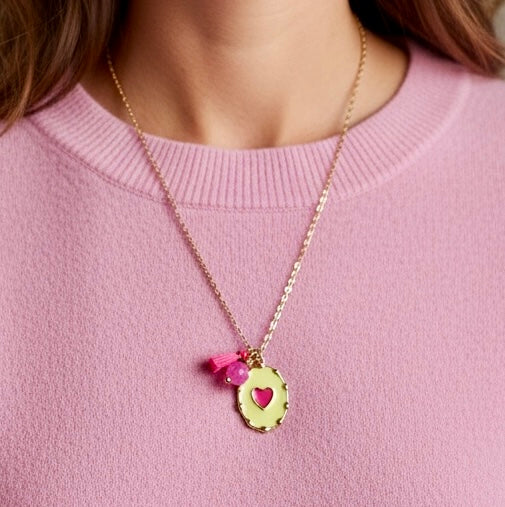 Ovale Medallion Kette hell gelb