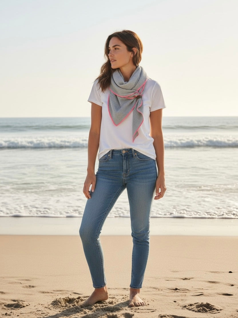 Sommer Tuch Grau ~ Rosa