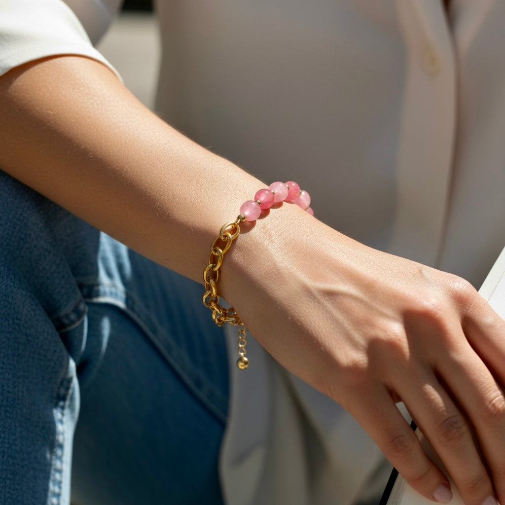 Grobgliedriges Armband Fuchsia
