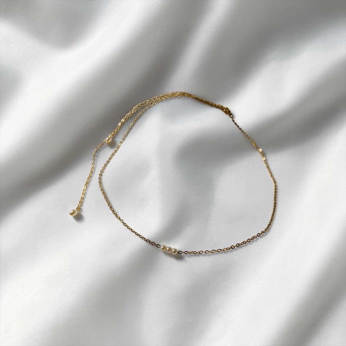 Halskette Brautschmuck Rückenkette Gold Elfenbein