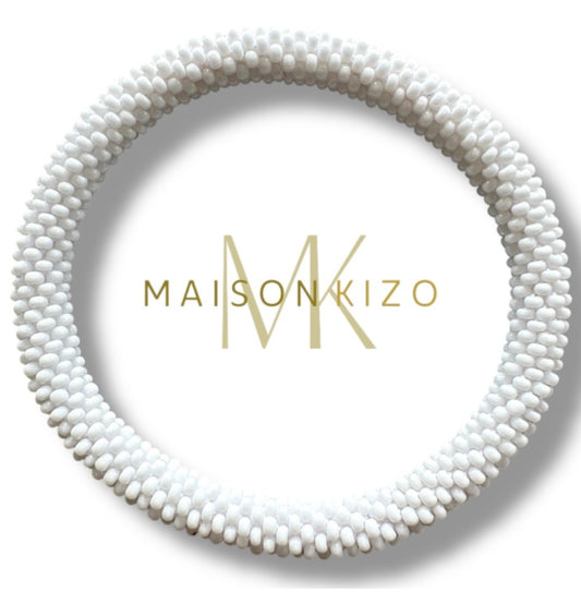 Handgefertigtes Glasperlen Armband aus Miyukiperlen in der klassischen Farbe matt weiß
