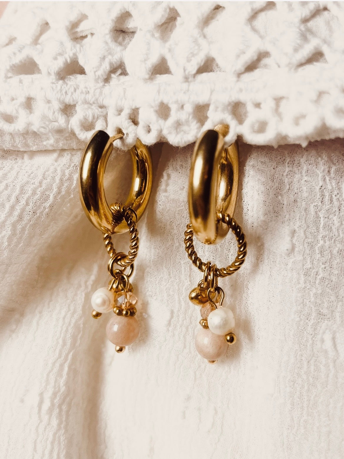 Nude Farbene Statement Creolen