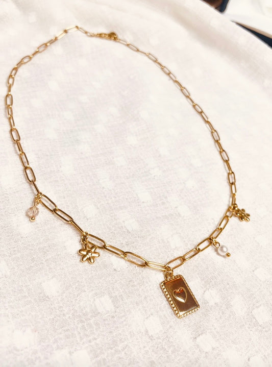 Charm-Halskette „Herz-Medallion"