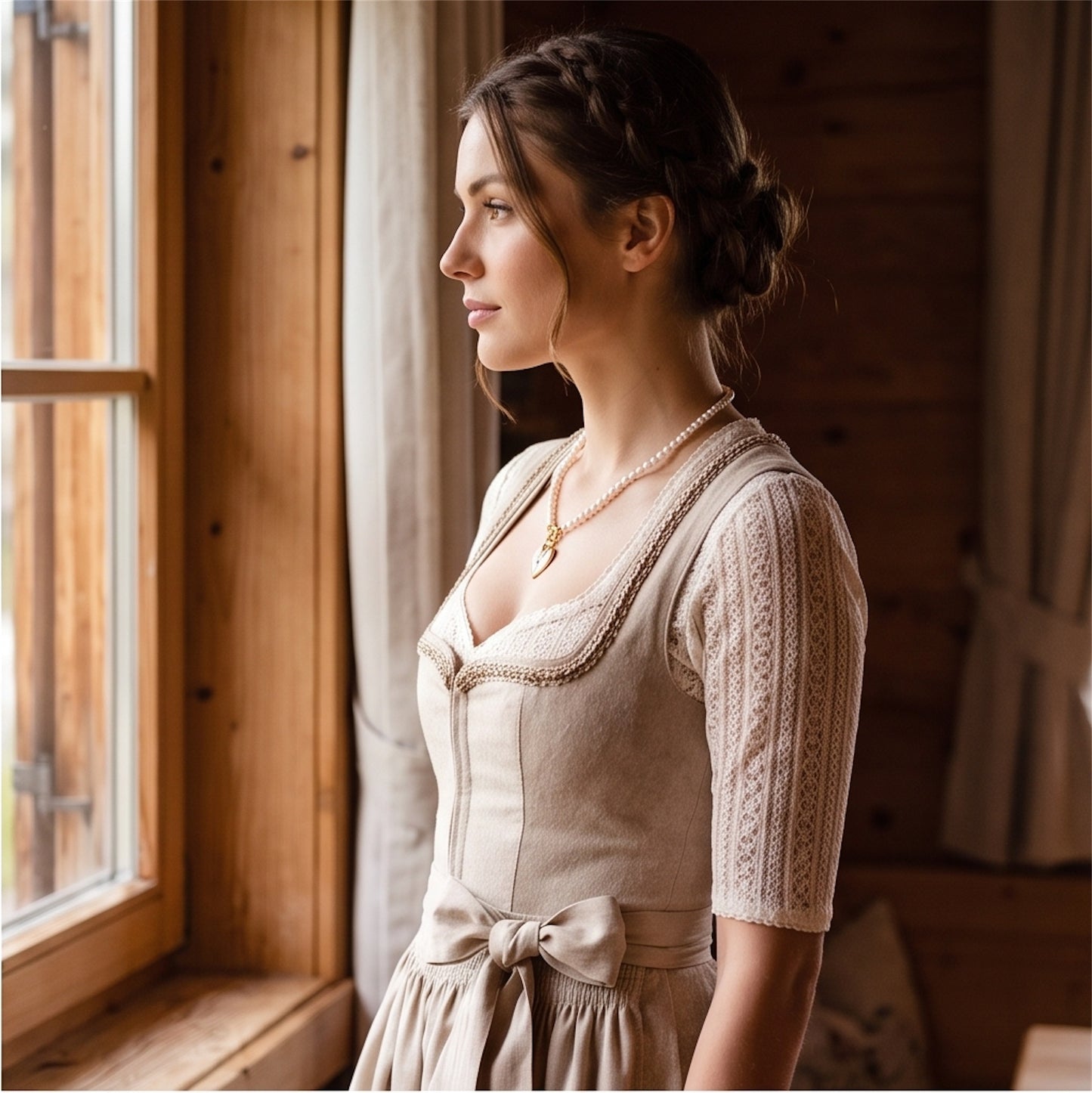 Dirndl Perlenkette  „Edelweiß"