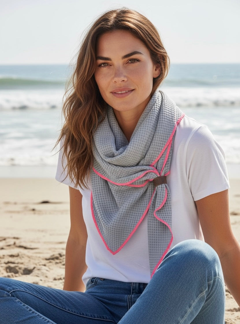 Sommer Tuch Grau ~ Rosa