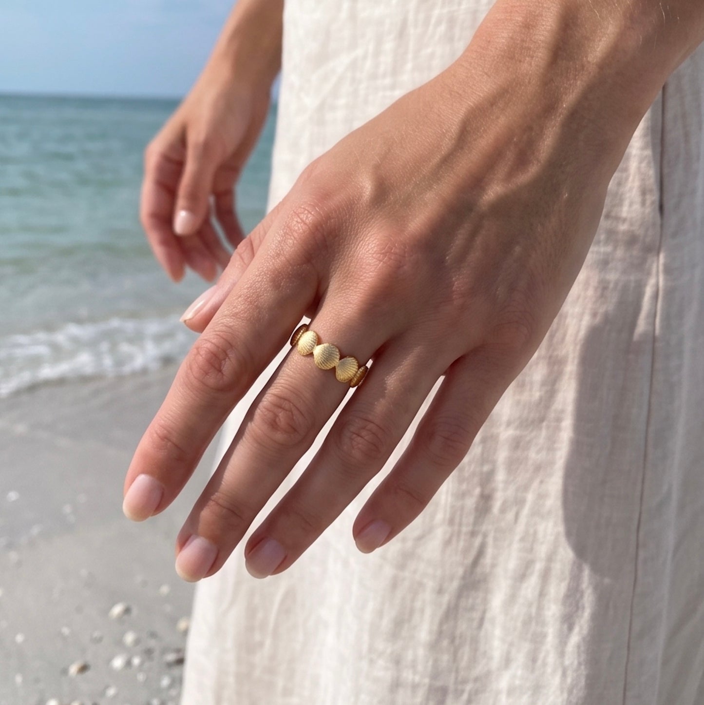 Muschel Ring verstellbar