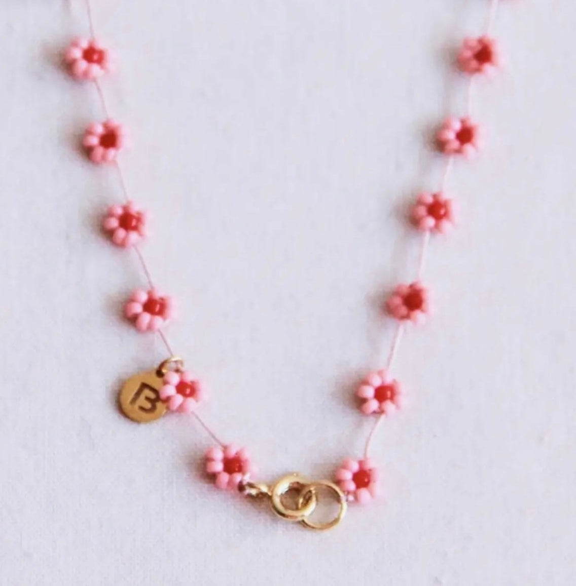 Miyuki Blüten Kette Pink