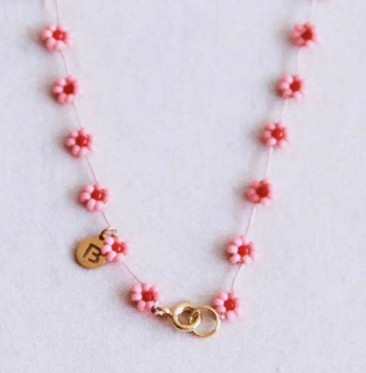 Miyuki Blüten Kette Pink