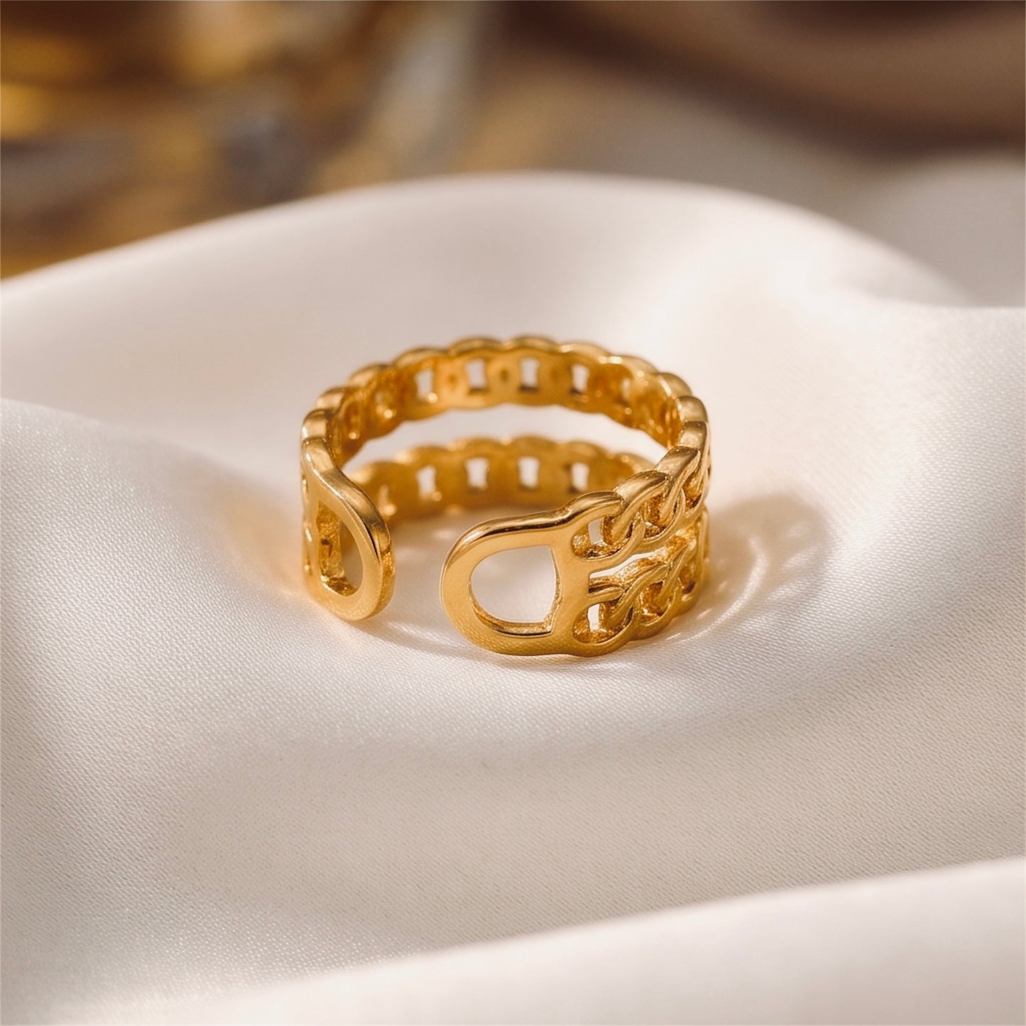 Goldring Doppelte Gliederkette
