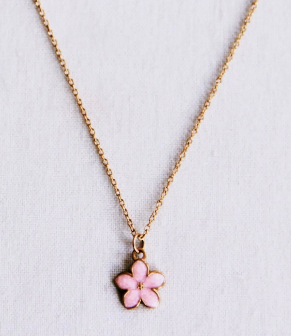 Halskette rosa Blümchen