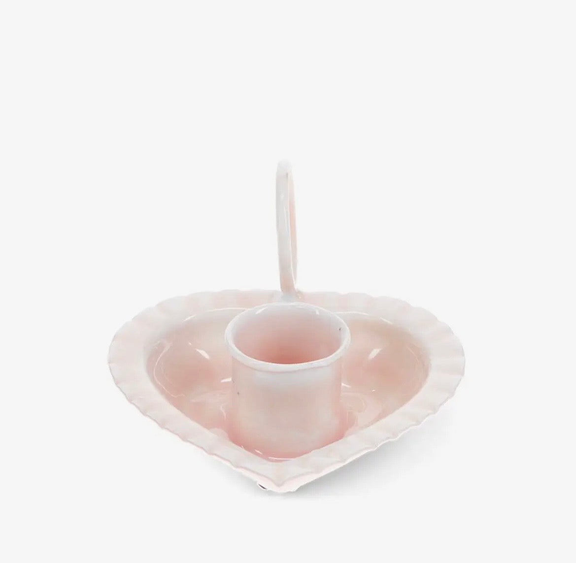 Emaille Kerzenhalter Pastell Rosa