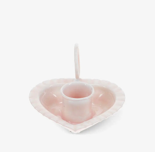Emaille Kerzenhalter Pastell Rosa