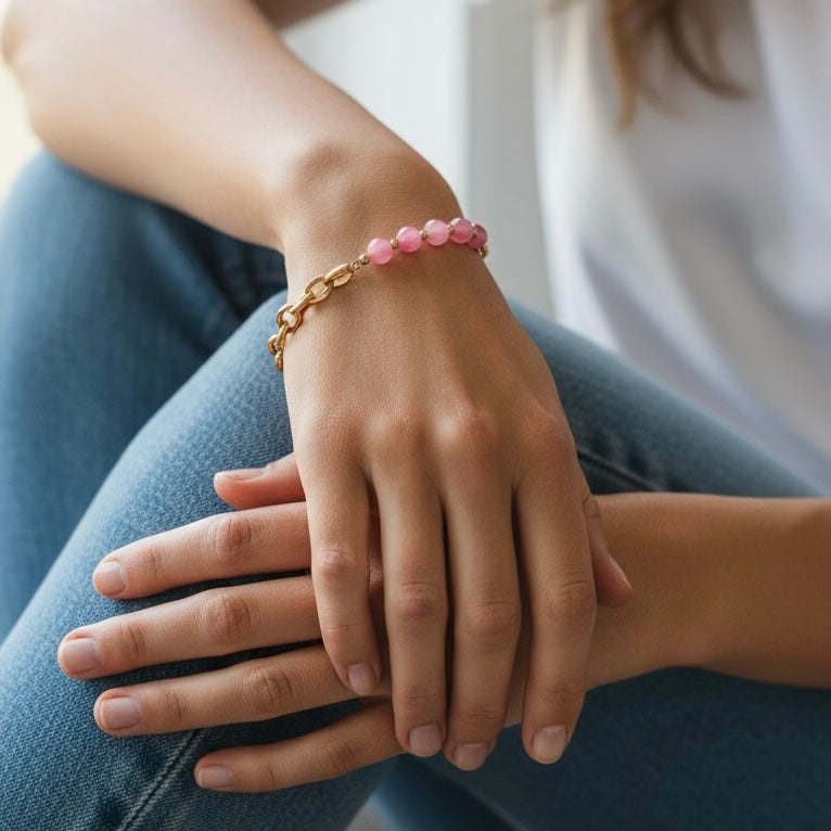 Grobgliedriges Armband Fuchsia